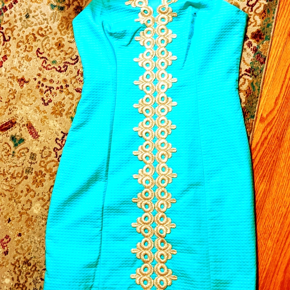 Lily Pulitzer stunning teal & gold